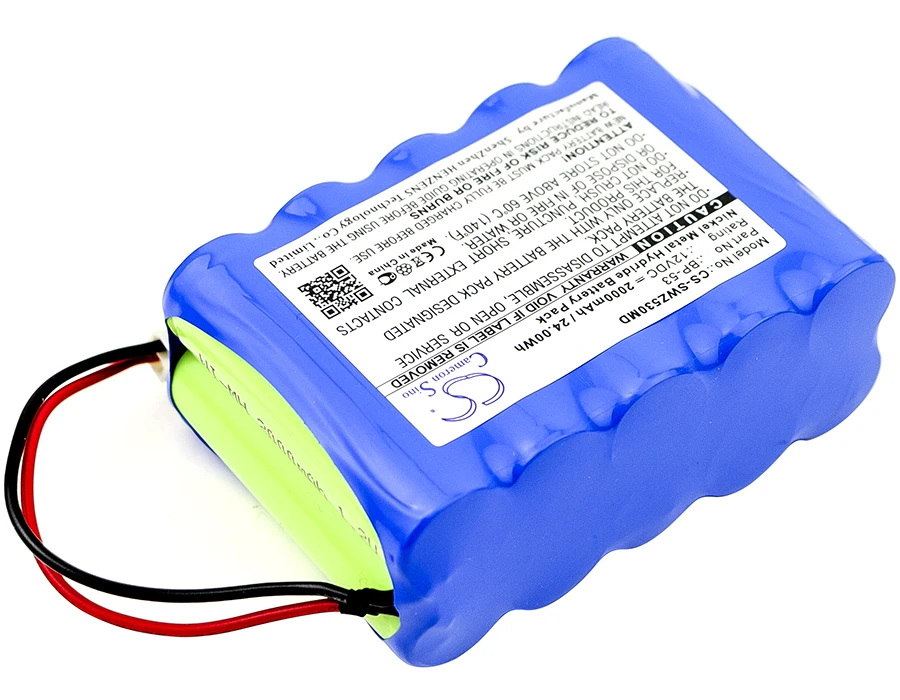 

CameronSino Battery for Top Corporation Top-5300/3300 fits Smiths BP-53 Medical Replacement battery 2000mAh/24.00Wh 12.00V Ni-MH