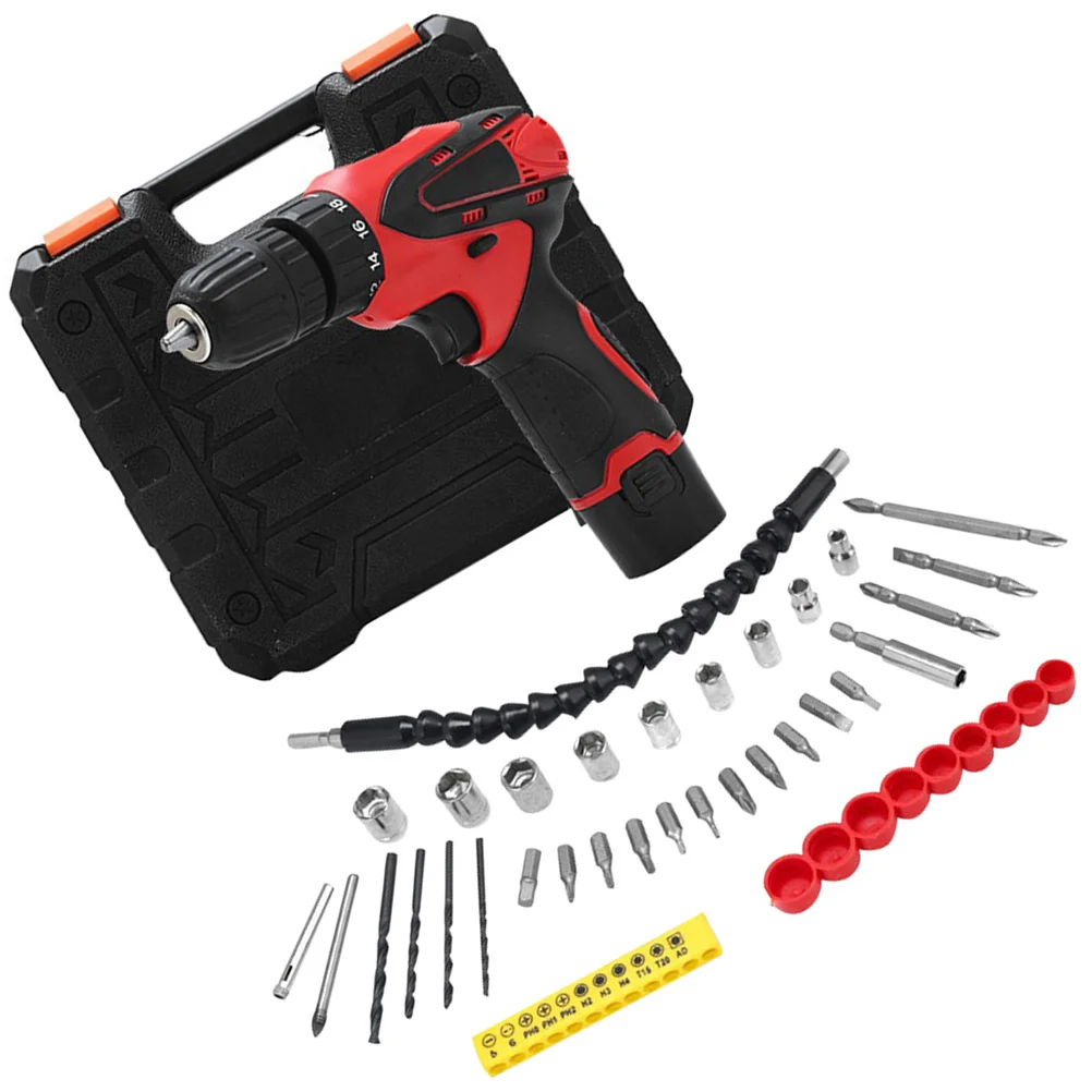 

32pcs Cordless Screwdriver Drill Set Home Handheld Tool Electric Durable Hand Drill Rechargable Screwdriver With