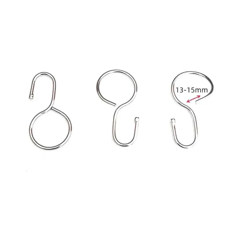 Steel Wire Rope Hook Metal Rod Brain Hook For Shower Curtain Integrated Molded Hardware