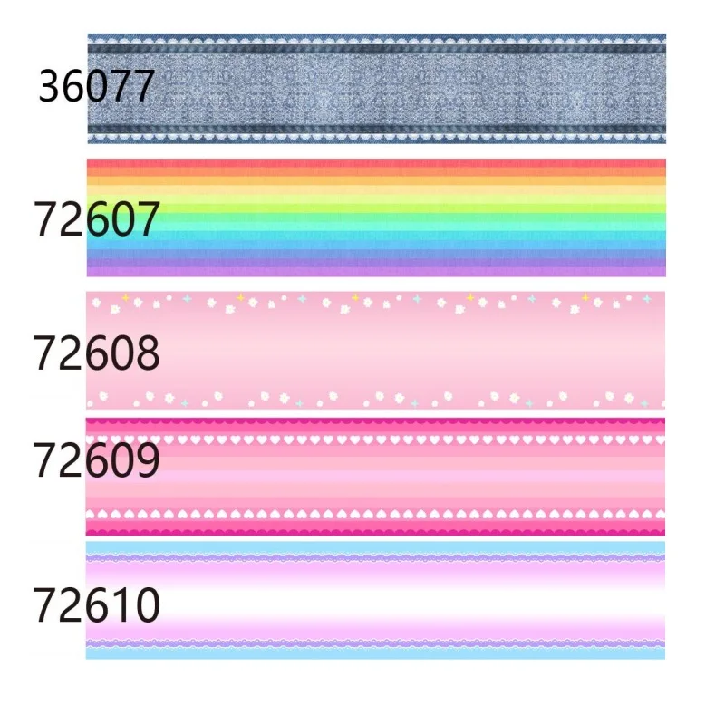 

5Yards Rainbow Stripe Printed Grosgrain Ribbon for Hairbows DIY Craft Materials