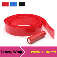 2/5M 18650 Battery Packs PVC Heat Shrink Wrap Tube Width 7mm ~ 180mm Insulated Film Wrap Lithium Case Cable Sleeve