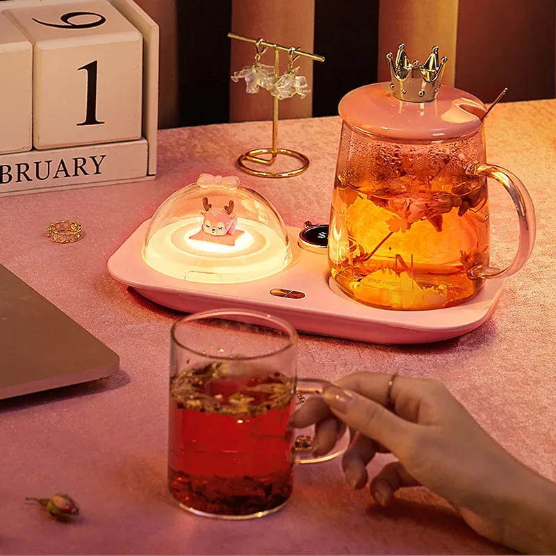 Chauffe-tasse électrique avec 3 réglages de température, chauffe-tasse, plaque chauffante thermostatique, coussin chauffant pour café, lait, thé, 30W, 220V