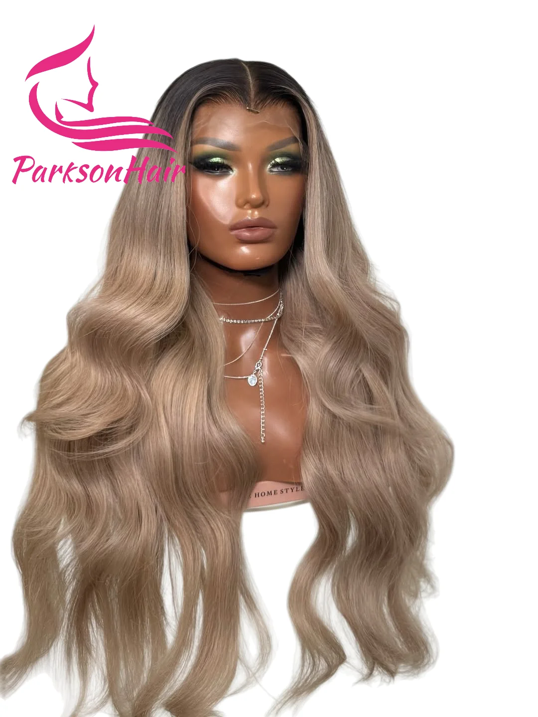 الرماد البني الملونة خصلات الشعر المستعار الإنسان مع جذور داكنة 13x4 13x6 الدانتيل الشفاف الجبهة الباروكات قبل قطعها مستقيم الدانتيل شعر مستعار أمامي