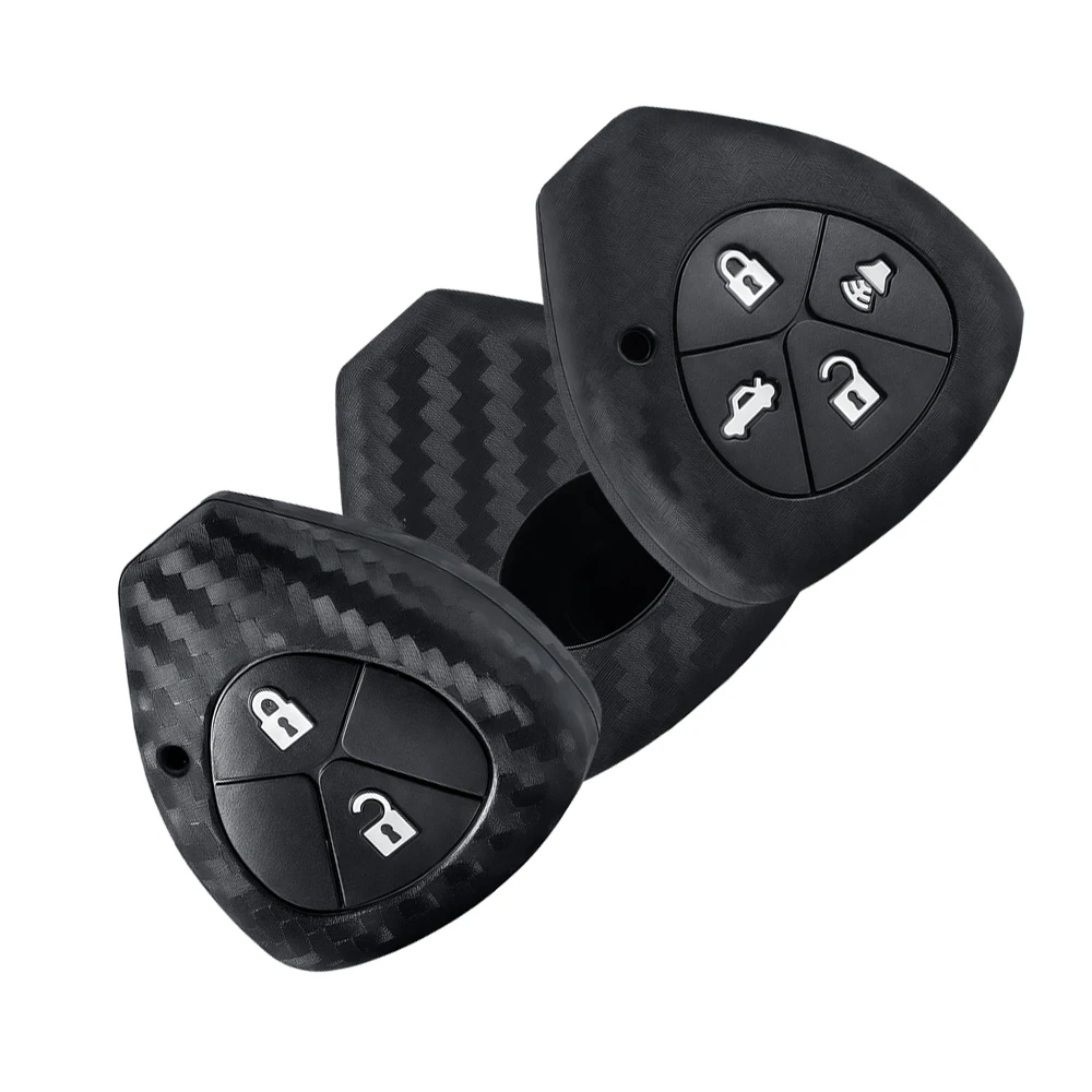 

Силиконовый чехол для автомобильного ключа из углеродного волокна для Toyota Auris HiLux Corolla Fortuner Prado Verso Camry Yaris Vitz Vios Ractis