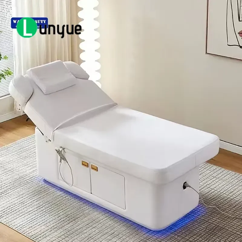 Professional Electric Flat Massage Bed Adjustable Height Comfortable Beauty Furniture for Spa Tattoo Facial Treatment