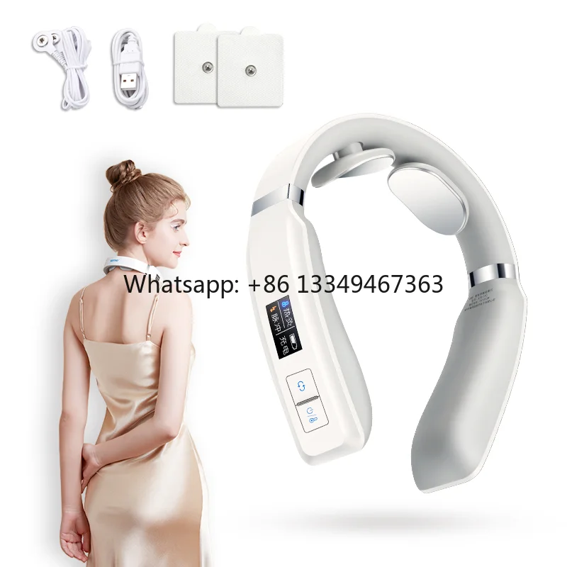 U Shape Remote Control Mini Electric Wireless  Pulse Vibrating Smart Neck Cervical