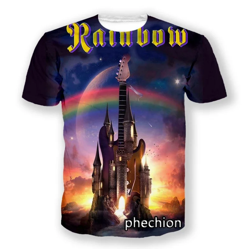 Rock Band Boys Girls T-shirt Rainbow Men's T-shirt 3D Printing Fashion Short Sleeve Oversized Men's T-shirt New Men's Clothing