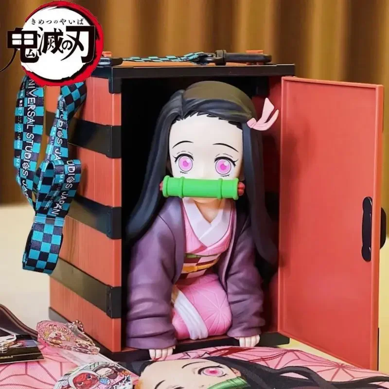 Demon Slayer Anime Action Figures, Kimetsu No Yaiba, Kamado Nezuko, Popcorn Bucket, PVC Coleção, Modelo Decoração, Presentes de Brinquedo, 22cm, Hot