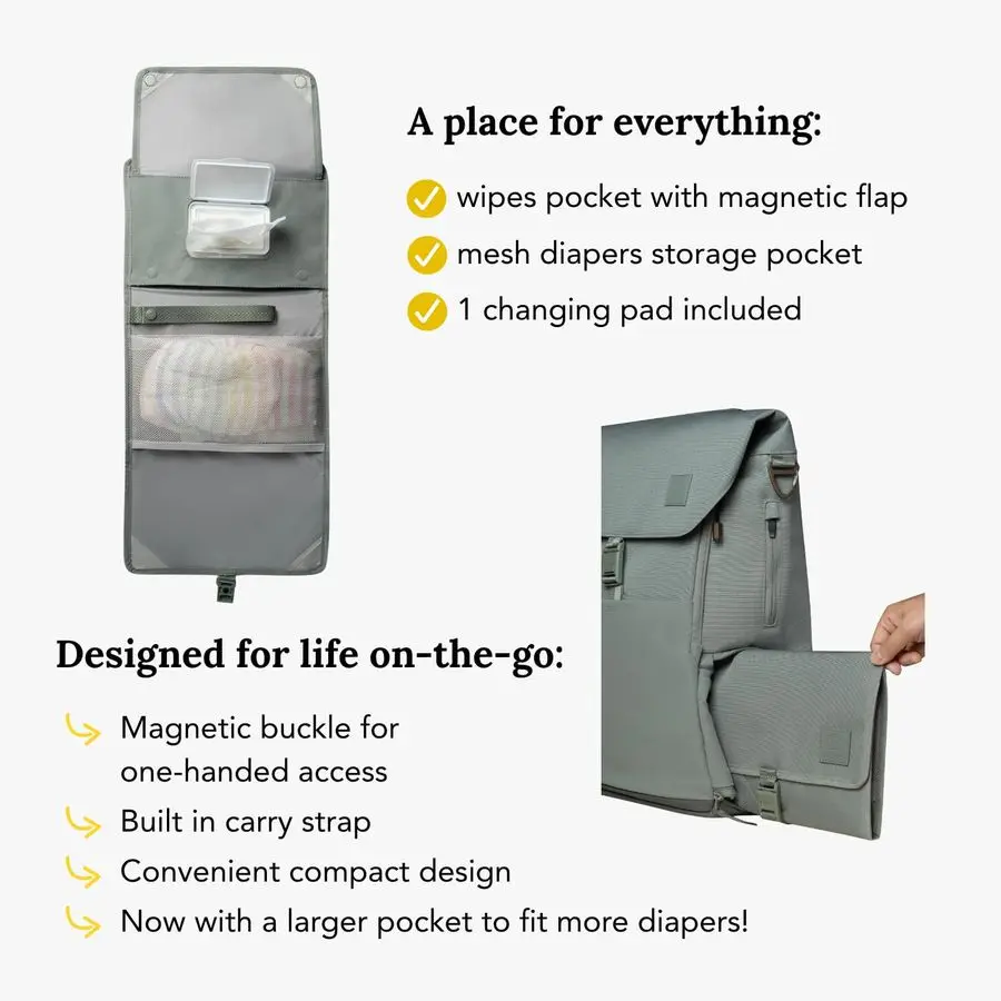 

Baby Changing Wallet Compact, Portable Diaper Changing Pad for Travel Easy to Clean, Foldable Changing Mat Must Have Diaper Bag
