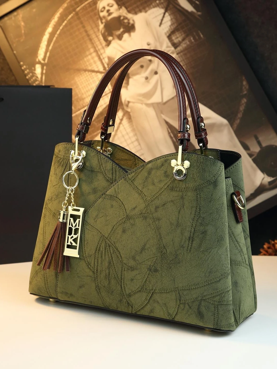 Large Capacity Leather Tote Bag Women's Fashion Handbag Single Shoulder Slant Cross Bag Middle-Aged Mother Bag 2026 New Style