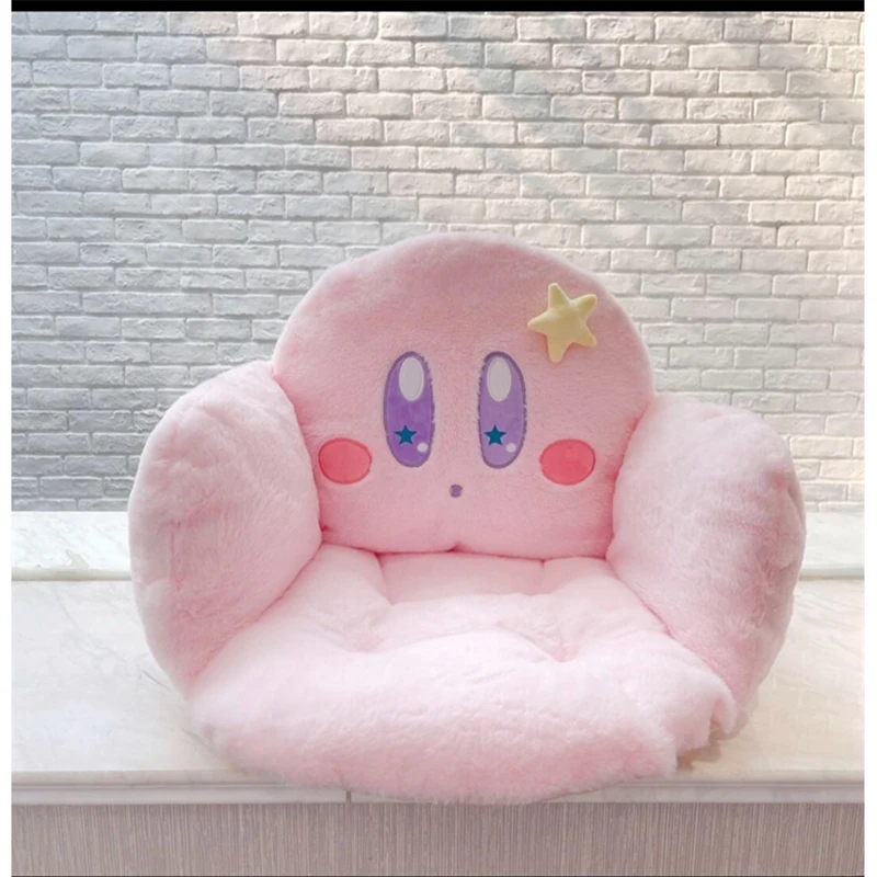 Kawaii Cinnamoroll Thick Plush Seat Cushion with Backrest Sanrio Kuromi Anime Embroidery Student Winter Thermal Sofa Cushion