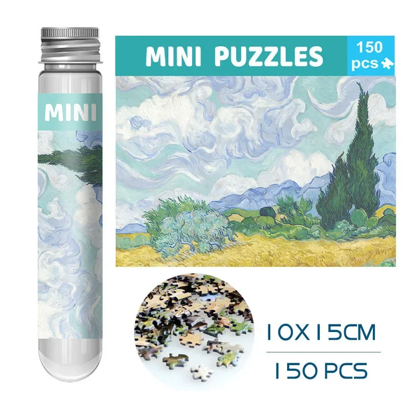 Van Gogh champ de blé presque resser 150 Mini tube à essai Puzzle World Famous peinture série voyage Puzzle YC-M