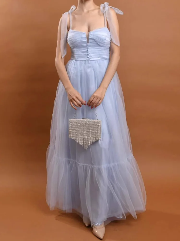 

Princ Sle Maxi Dr с юбкой, длинное платье на бретельках с высокой талией для праздника, красивая утягивающая тюлевая юбка Ele