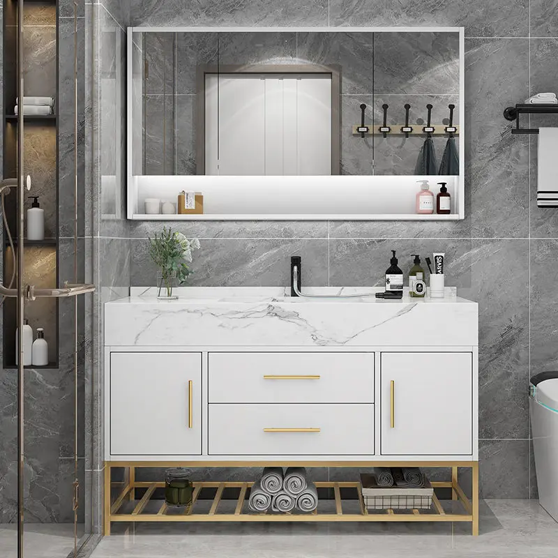 

Компактный шкаф для ванной комнаты в скандинавском стиле, роскошный органайзер для хранения, тумба под раковину, стильная мебель для салонов красоты и гардеробных