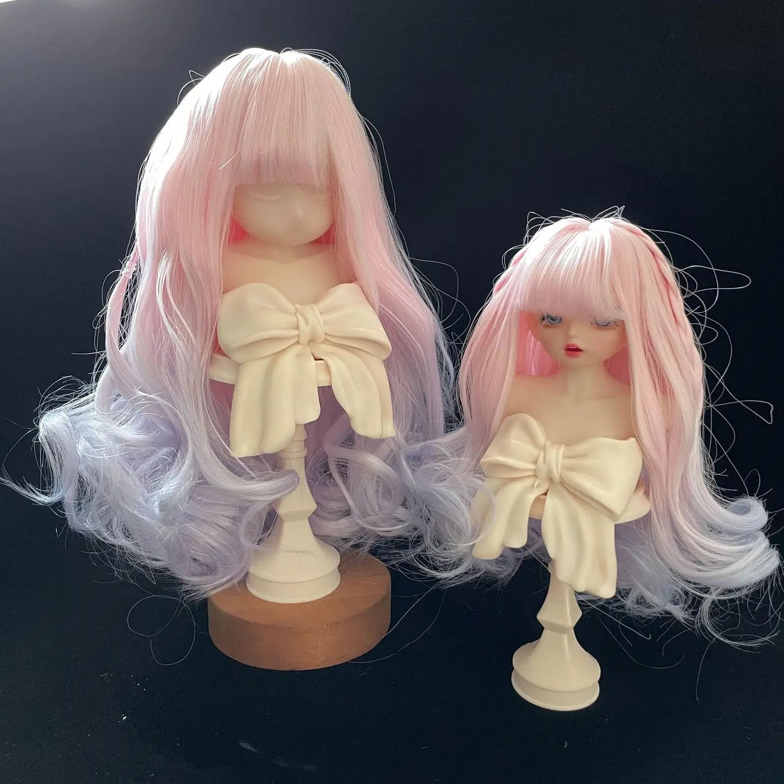 Doll Wig Doll Figure Curly Decor Headwear Handcraft DIY Supplies Replacement for Birthday Present Displaying Children's Day