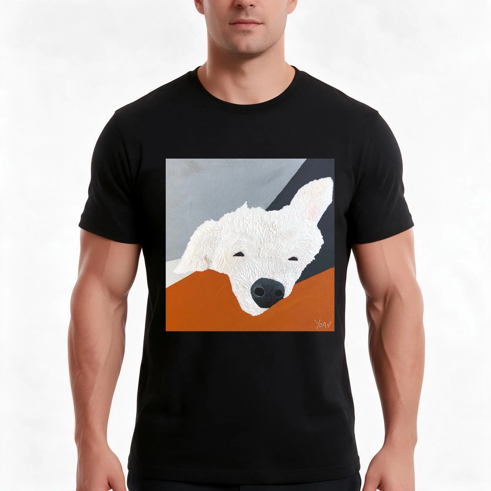 Rosa Bongo the sleepy white dog T-Shirt, Summer Casual Cotton Tee, Oversized Streetwear Tops, Vintage Graphic Print, 100% Cotton