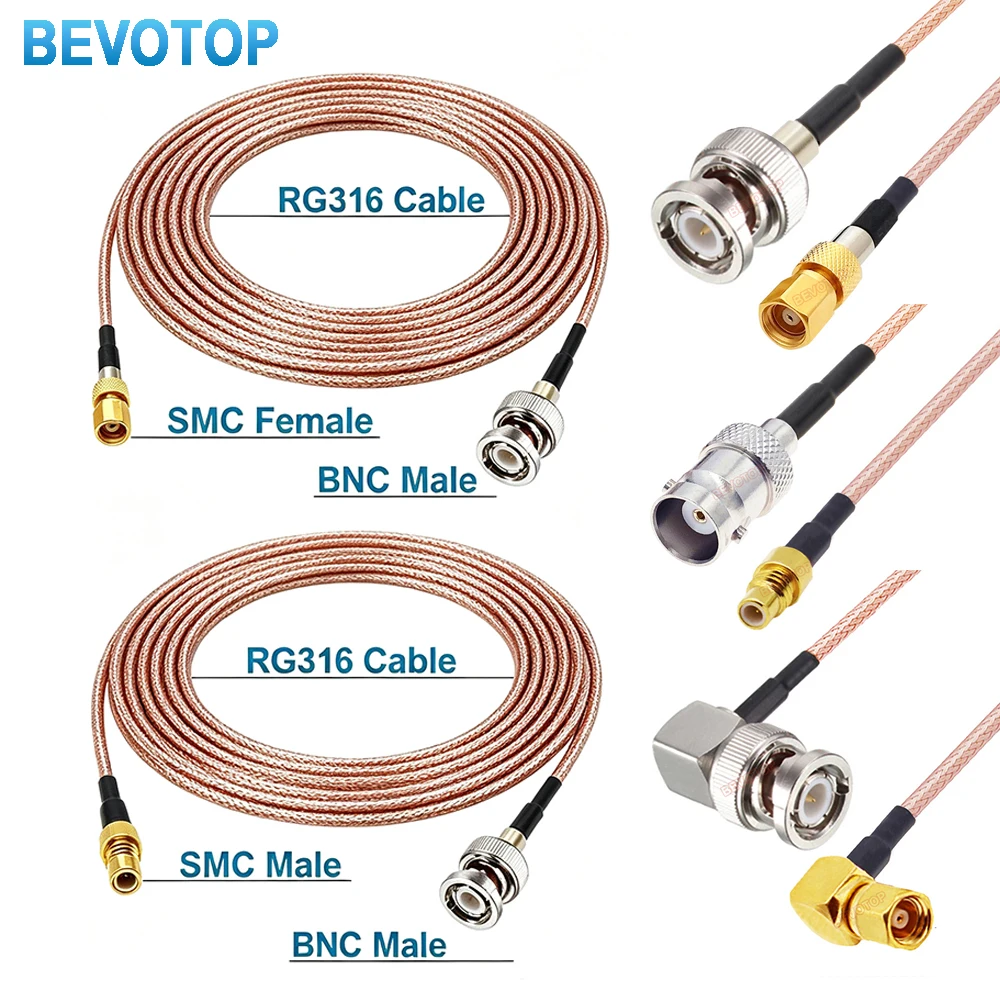 BNC to SMC Cable RG316 SMC Male/Female to BNC Male/ Female Connector RG-316 RF Coaxia Pigtail 50Ohm Low Loss Extension Jumper