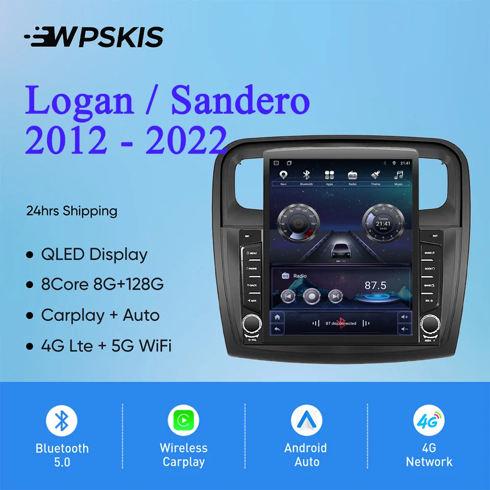Android 14 For Renault Logan / Sandero 2012 - 2022 Car Radio Stereo Video Music Multimedia Player HU Head Unit GPS Navi Monitor