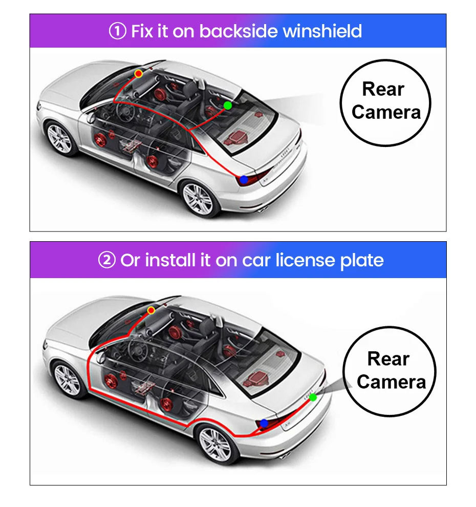 MEKEDE Car Rear View Fisheye camera AHD 1080P Waterproof Vehicle Camera Night Vision for Rear View Universal Camera Reverse