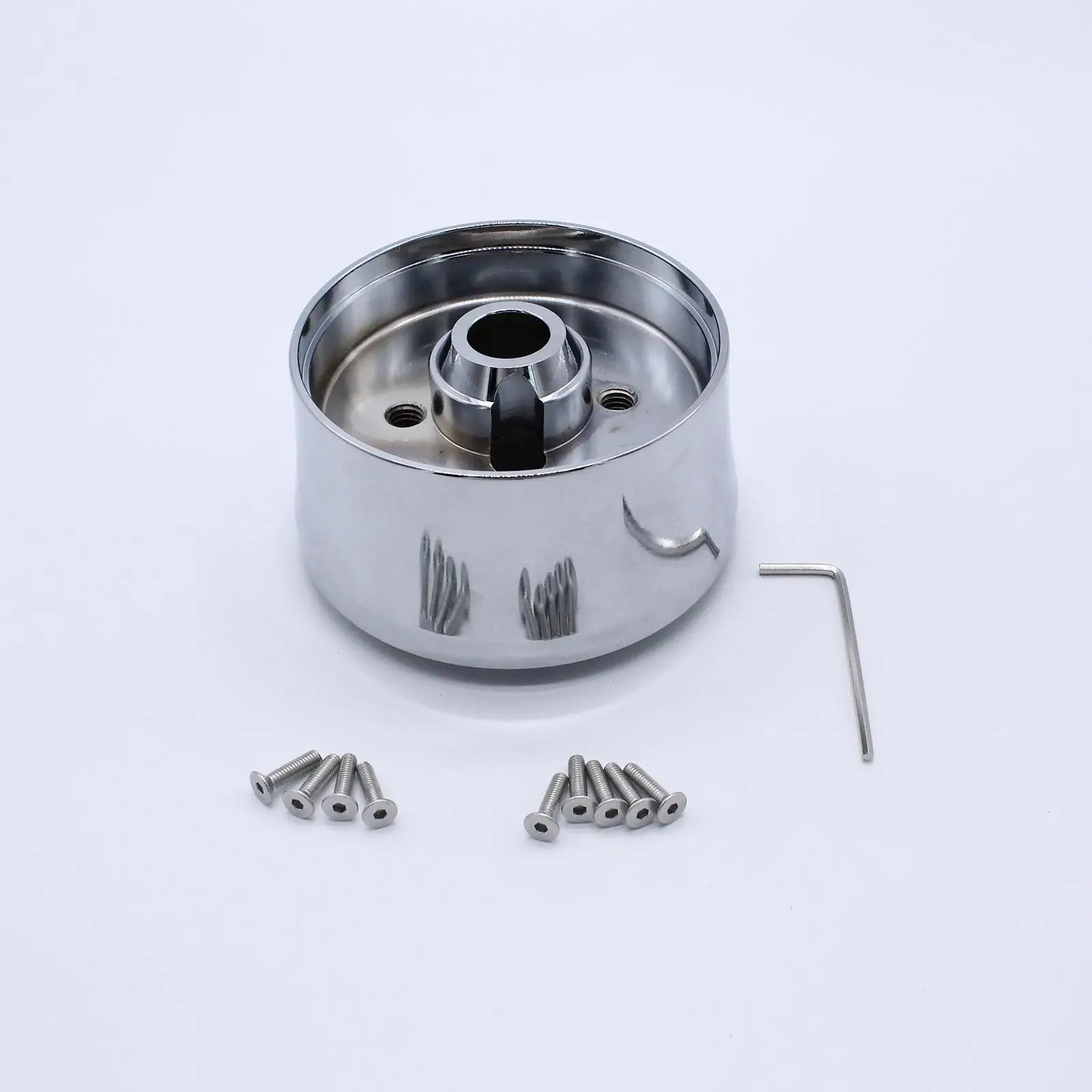 Manual Tilt Steering Column 32 Inch Floor Shift Metal Chrome Column with Connector Plate and Turn Signal Switch for Vehicle