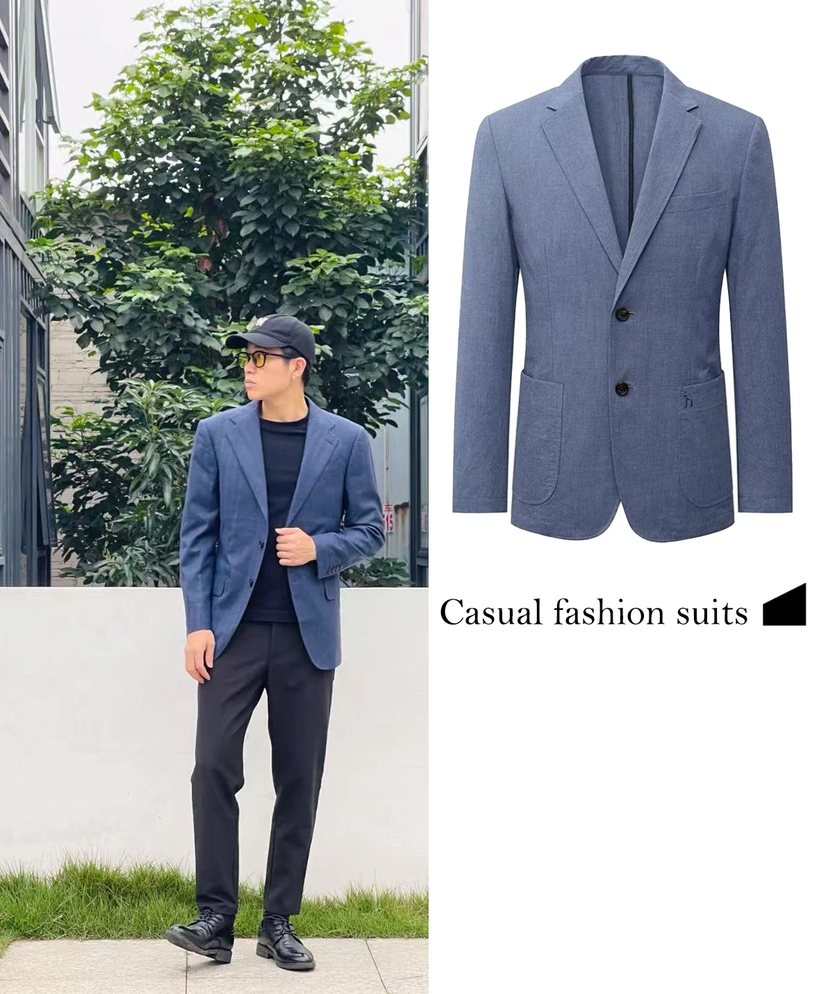 

FWRD Dark Blue Mens Suit Jacket Mens Casual Suit Jacket Workplace Casual Office Suit Dark Blue Suit For Work #FWRD0082