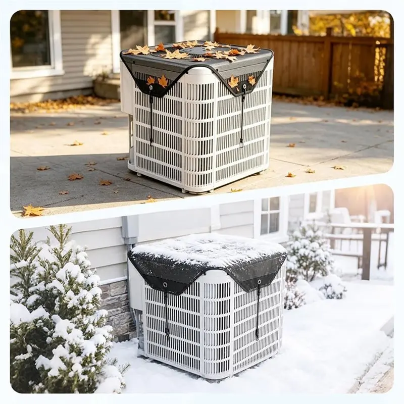 PORK-Air Conditioner Covers For Outside,AC Condenser Covers,Breathable Mesh Top Cover & Waterproof Winter AC Cover