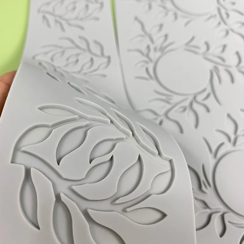 Leaf Circle Ring Sugar Flipping Lace Pad Tree Branches Vegetable Western Food Decoration Molecular Cuisine Baking Silicone Mold