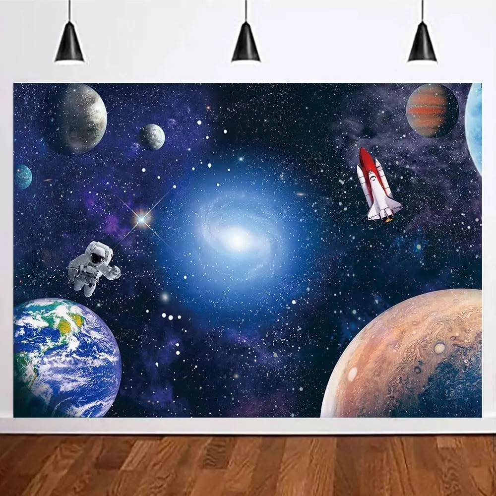 Astronaut Space Tapestry, Galaxy Planet Rocket Universe Print Wall Hanging, Kids Room Living Room Bedroom Dorm Home Decor