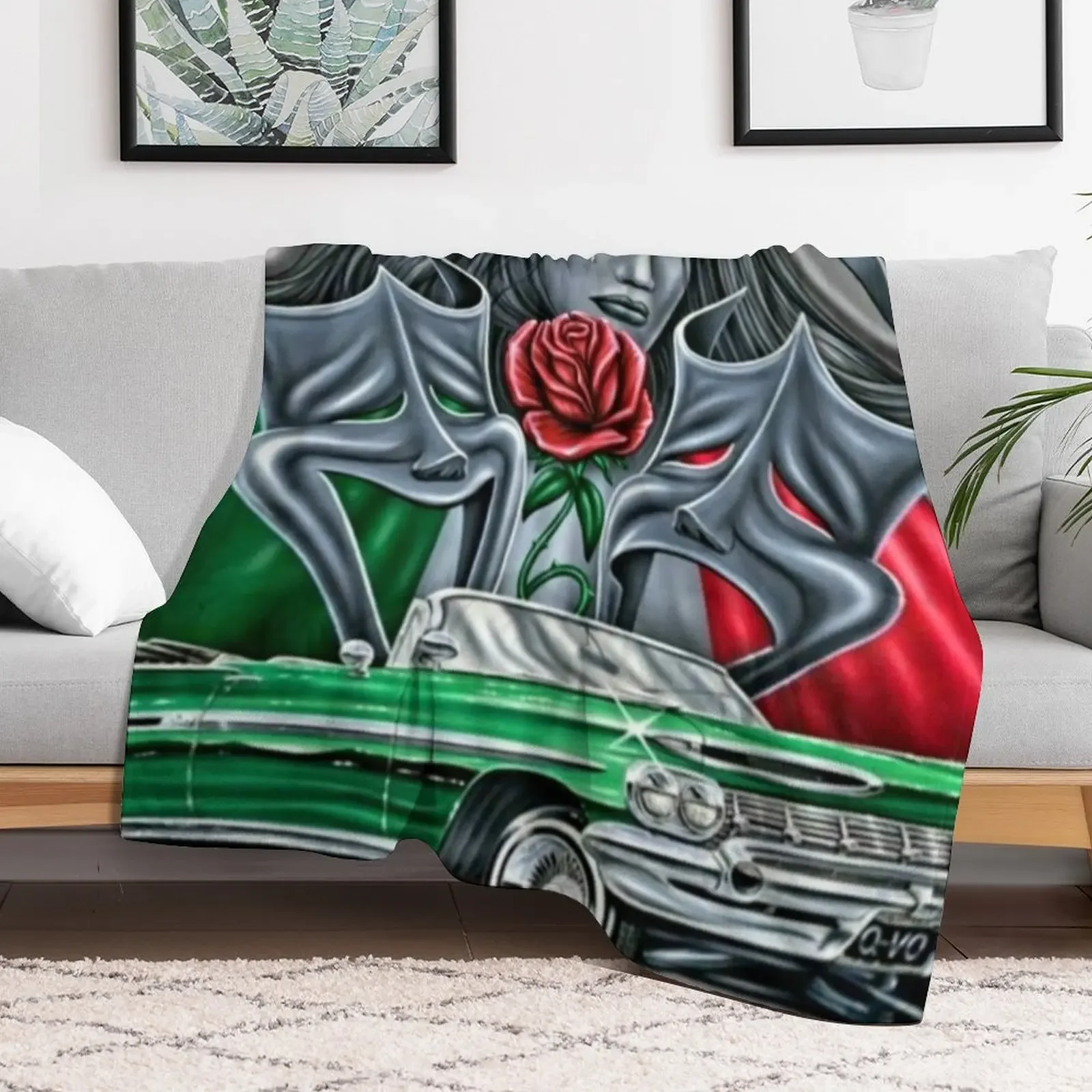 Smile now cry later, chicana Throw Blanket Shaggy Furry Soft Blanket for Bedroom Living Room view 2