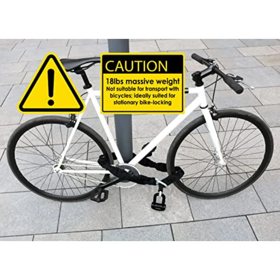 18 lbs Massive Motorcycle Security Chain Lock 7 ft Long with Highest German Security Level 10plus of 10 Heavy Duty Steel Chain