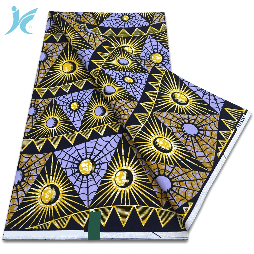 

2026 Latest African Wax Fabric 100% Cotton Nigerian Ankara Wax Fabric Block Prints Batik Dutch Cloth High Quality Women Sewing