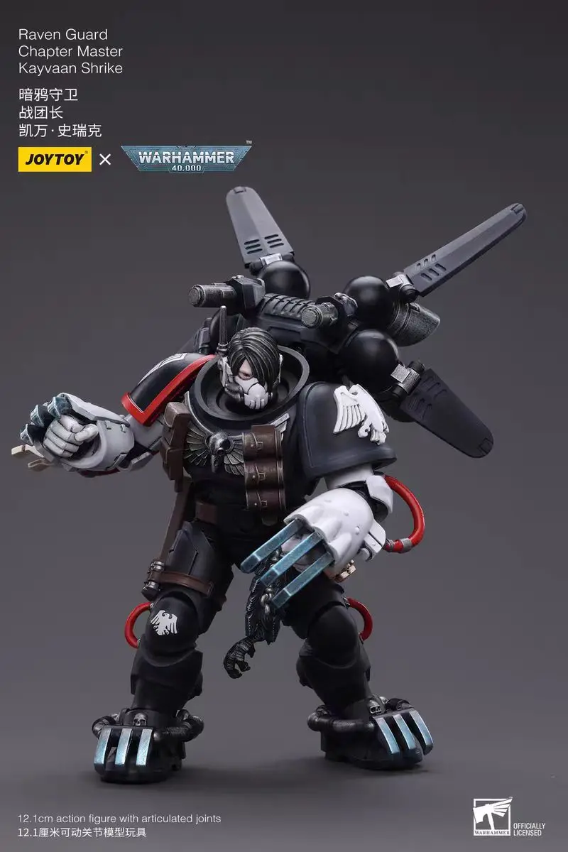 【en-stock】figura-de-accion-joytoy-40k-raven-guard-chapter-master-kayvaan-shrike-1-18-altura-121-cm