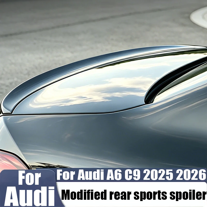 Pour Audi A6 C9 2025 2026, aileron arrière sport noir brillant modifié, produit de décoration extérieure de voiture en ABS, aileron arrière modifié