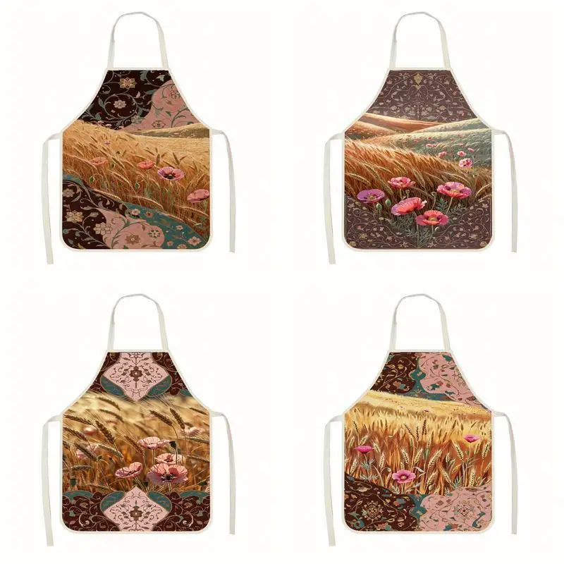 

Field & Floral Apron Linen apron, suitable for kitchen cooking, parent-child interaction, painting and other scenarios