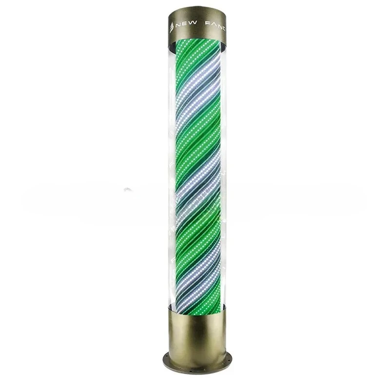 LED Barber Shop Pole Light Cylindrical Floor to Ceiling Rotating Sign for Hair Storefront Display Bright Durable