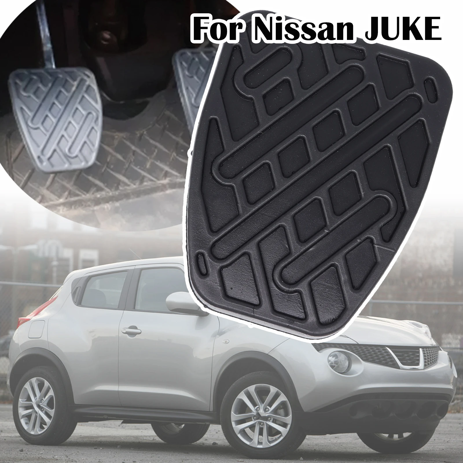 

For Nissan JUKE (F15) Car Black Rubber Brake Clutch Foot Pedal Pad Covers 46531JD00A 2010 2011 2012 2013 2014 2015 2016 2017