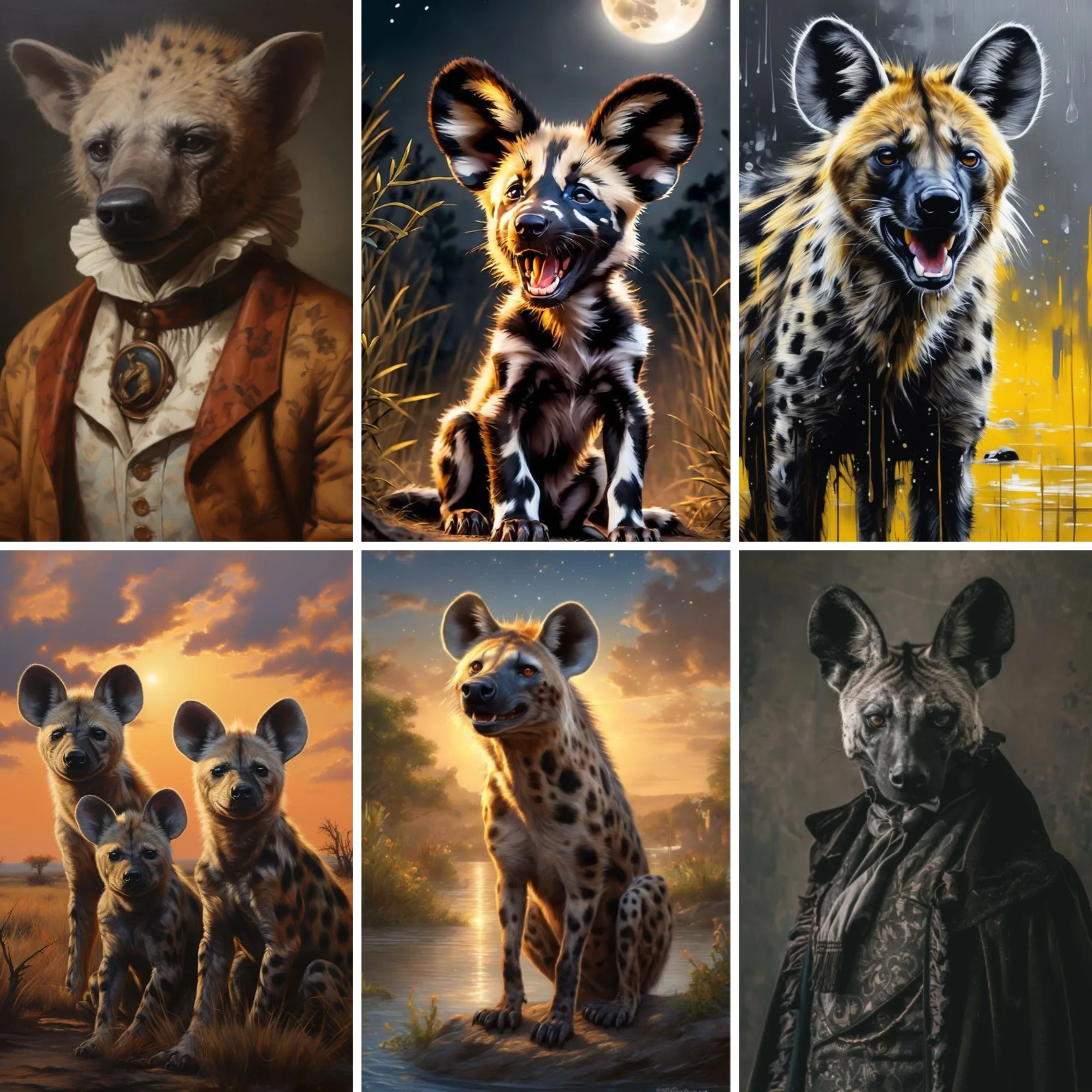 

Full Drill Diy Diamond Painting Spotted Hyena Poster , Wildlife Art Nursery Woodland Wild Animal Artwork Housewarming Gift