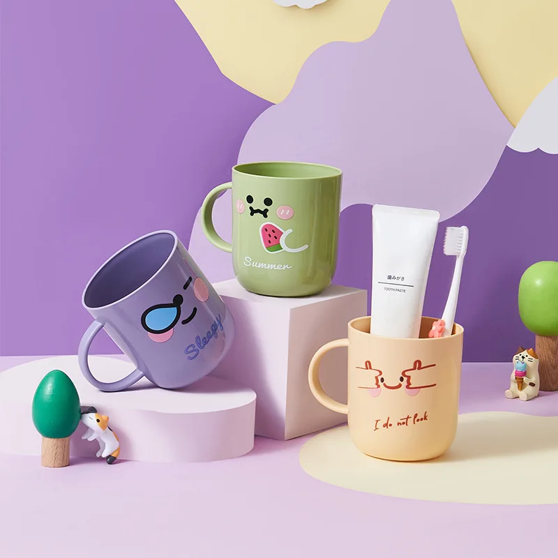 

Cute cartoon mouthwash cup for children's home use, thickened couple's family set, creative student plastic cup
