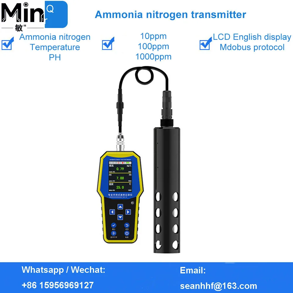 High Precision Industrial Online Ammonia Nitrogen Ion Detector Transmitter for Aquaculture Wastewater Treatment Pharmacy Lab