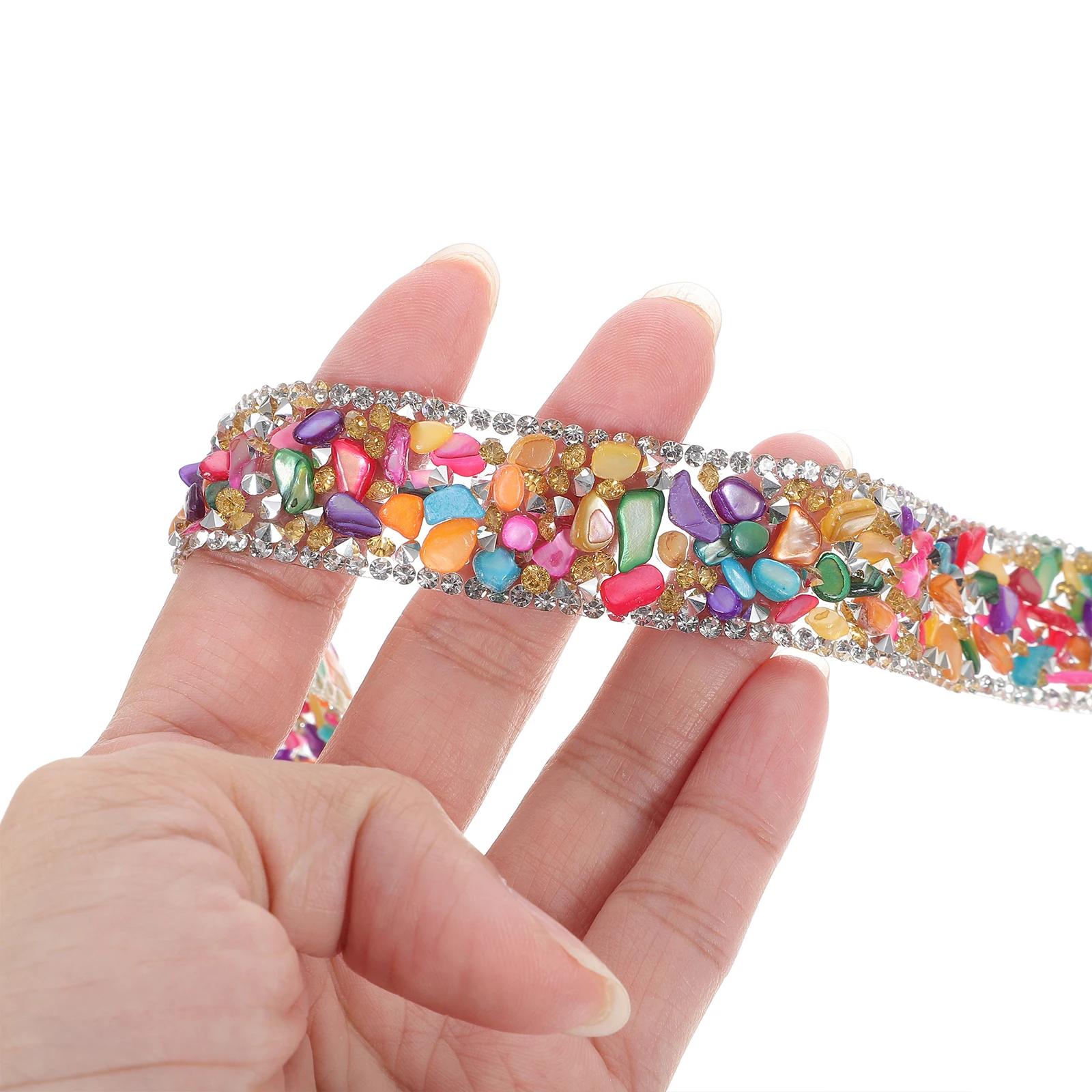 

1 Roll Cuttable Wear-Resistant Rhinestone Ribbon Multi-Function Craft Trim Decorative Costume Accessory Diy Clothes Trim High