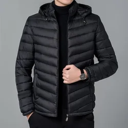 Jaqueta acolchoada casual masculina, Parkas quentes, soprador leve, casacos acolchoados masculinos, roupa externa, estética, inverno, novo, 2024