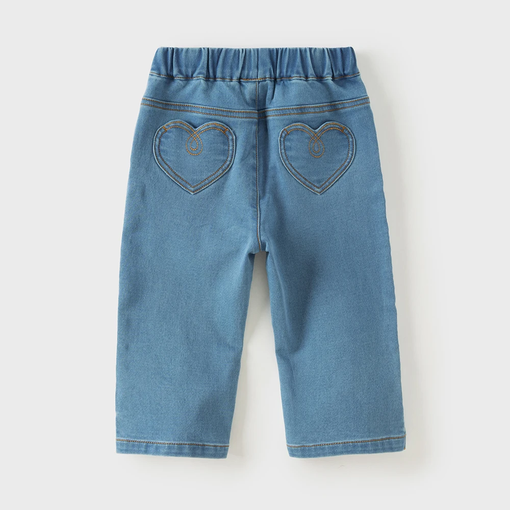 Dave Bella Trousers For Girls' Autumn Clothes Children’s Jeans And Pants Denim Blue 3- to 4-year-old School Soft Sweet DB3262703