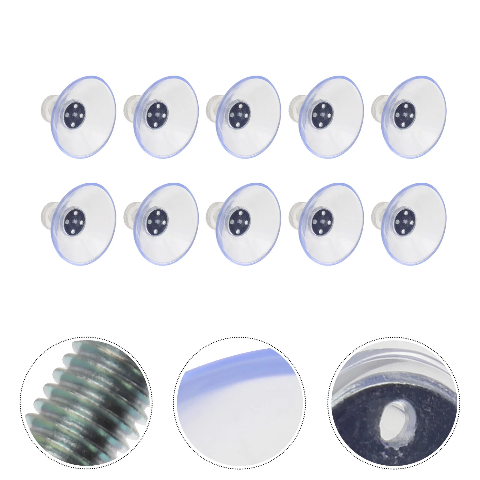 

10 PCS Wooden Screw Suction Cup Towel Hooks Hand Tighten Sucker Multi Hanger 4x4cm Plastic Glass Surface
