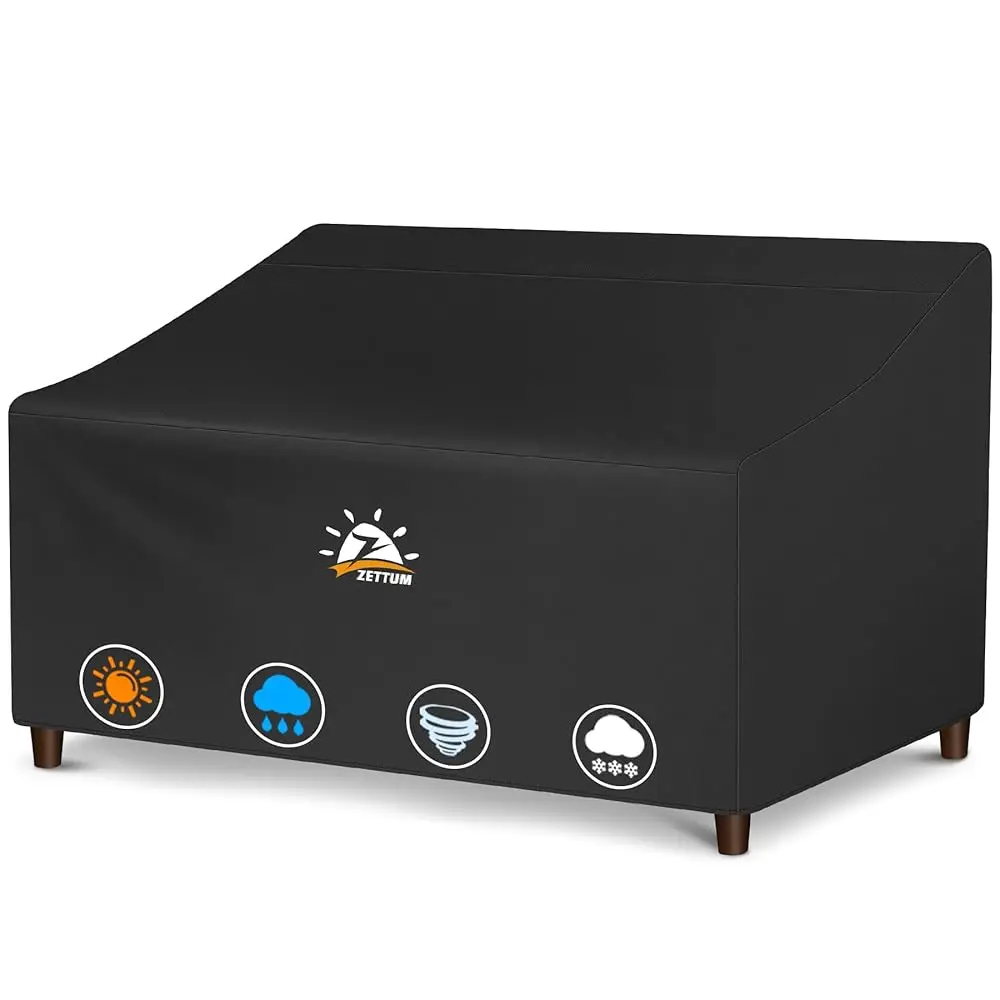 

Patio Loveseat Cover 60 H - 600D Outdoor Couch Cover Furniture Sofa Cover Waterproof Heavy Duty, 2-Seater Bench Cover For