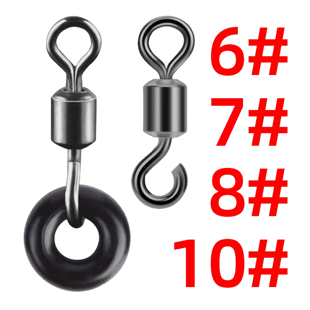 50Pcs Open Figure Eight Ring O-Ring Buffer Fast 8 Ring Connector Swivel Fishing Wire Set Gadgets