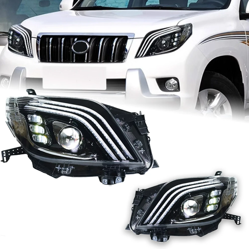 Faro per Toyota Prado fari a LED 2010-2013 lampada frontale Car Styling DRL segnale proiettore obiettivo accessori automobilistici