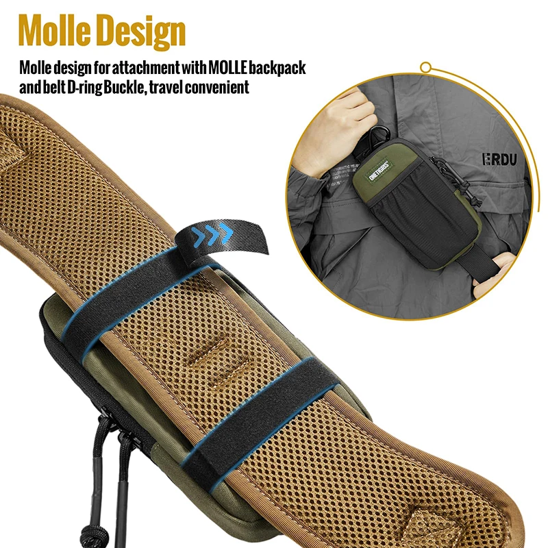 Onetigris Handy Holster-Telefon Gürtel halter Molle Handy taschen edc Utility Gadget Hüft tasche Reiß verschluss für Größe 4.7 