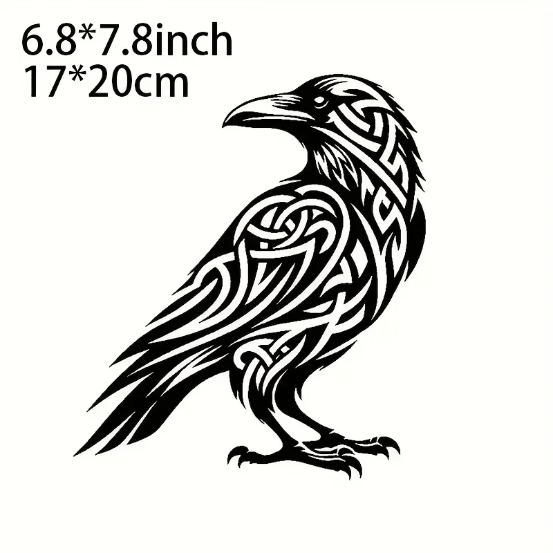 Elegant Minimalist Abstract Crow Art Vinyl Decal, Waterproof Anti-Scratch Sticker for Car Doors, Windows Decor