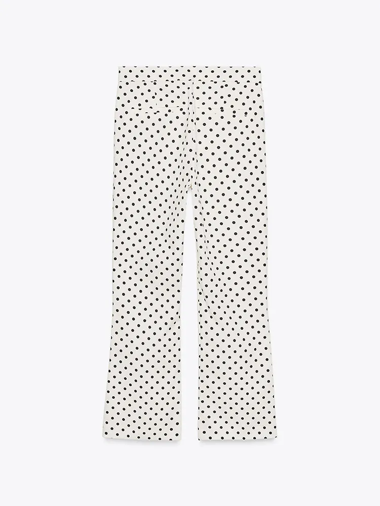 خريف 2025 جديد المرأة عالية الخصر البولكا نقطة متوهج السراويل مستقيم قطع Faionable العرقية ارتداء المرحلة زي السيدات الجينز #5