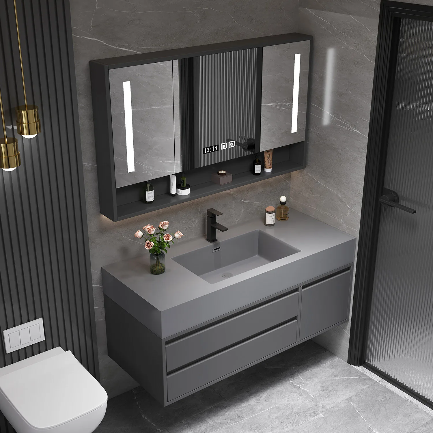 

Mirror Partitions Bathroom Cabinet Wall Accessories Sink Space Saver Gadgets Cupboard Modern Closet Archivadores Furniture